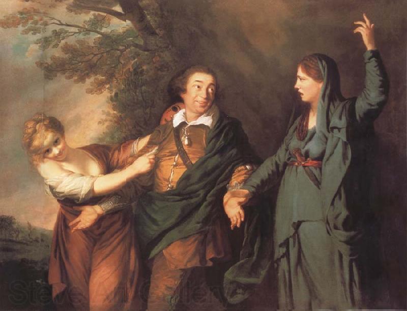 REYNOLDS, Sir Joshua Garrick Between tragedy and comedy Norge oil painting art